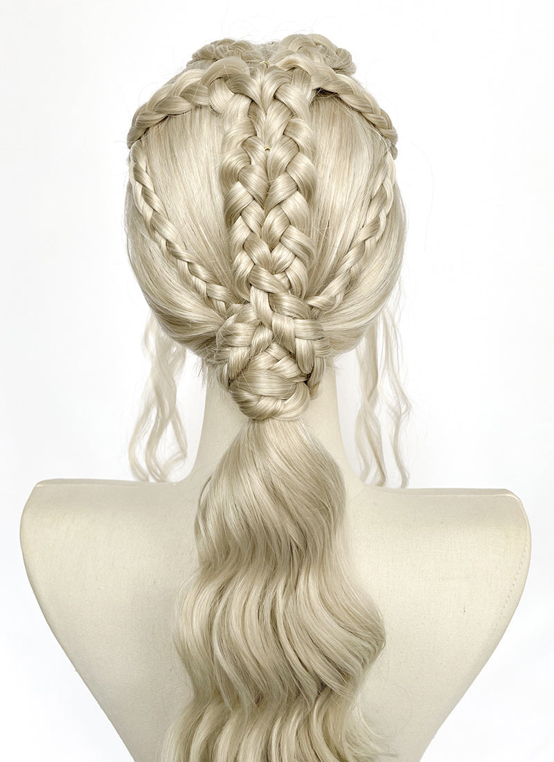 Game of Thrones Daenerys Targaryen Light Ash Blonde Braided Lace Front Synthetic Wig LF2210