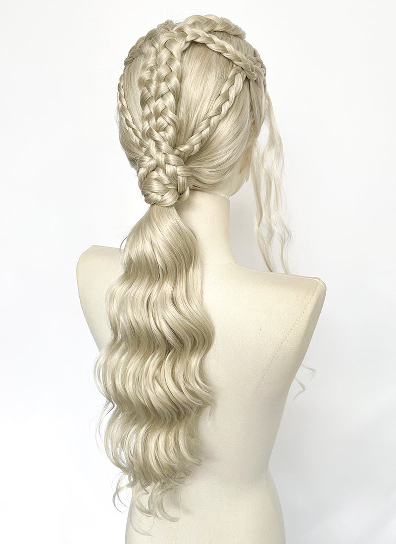 Game of Thrones Daenerys Targaryen Light Ash Blonde Braided Lace Front Synthetic Wig LF2210