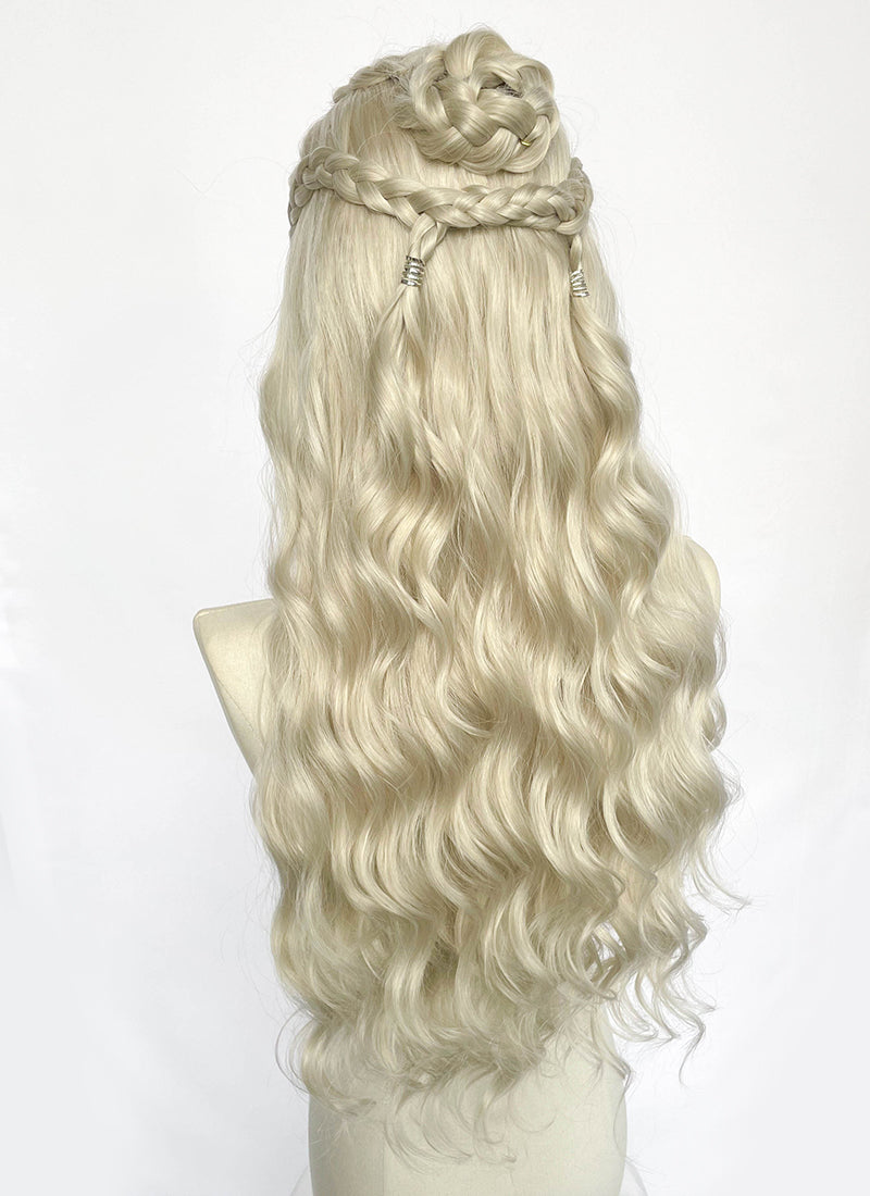 Game of Thrones Daenerys Targaryen Light Ash Blonde Braided Lace Front Synthetic Wig LF2211