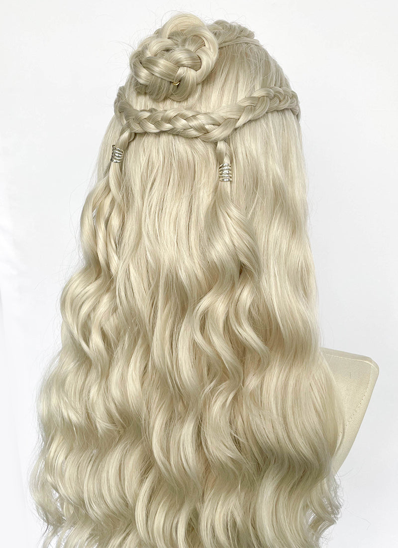 Game of Thrones Daenerys Targaryen Light Ash Blonde Braided Lace Front Synthetic Wig LF2211