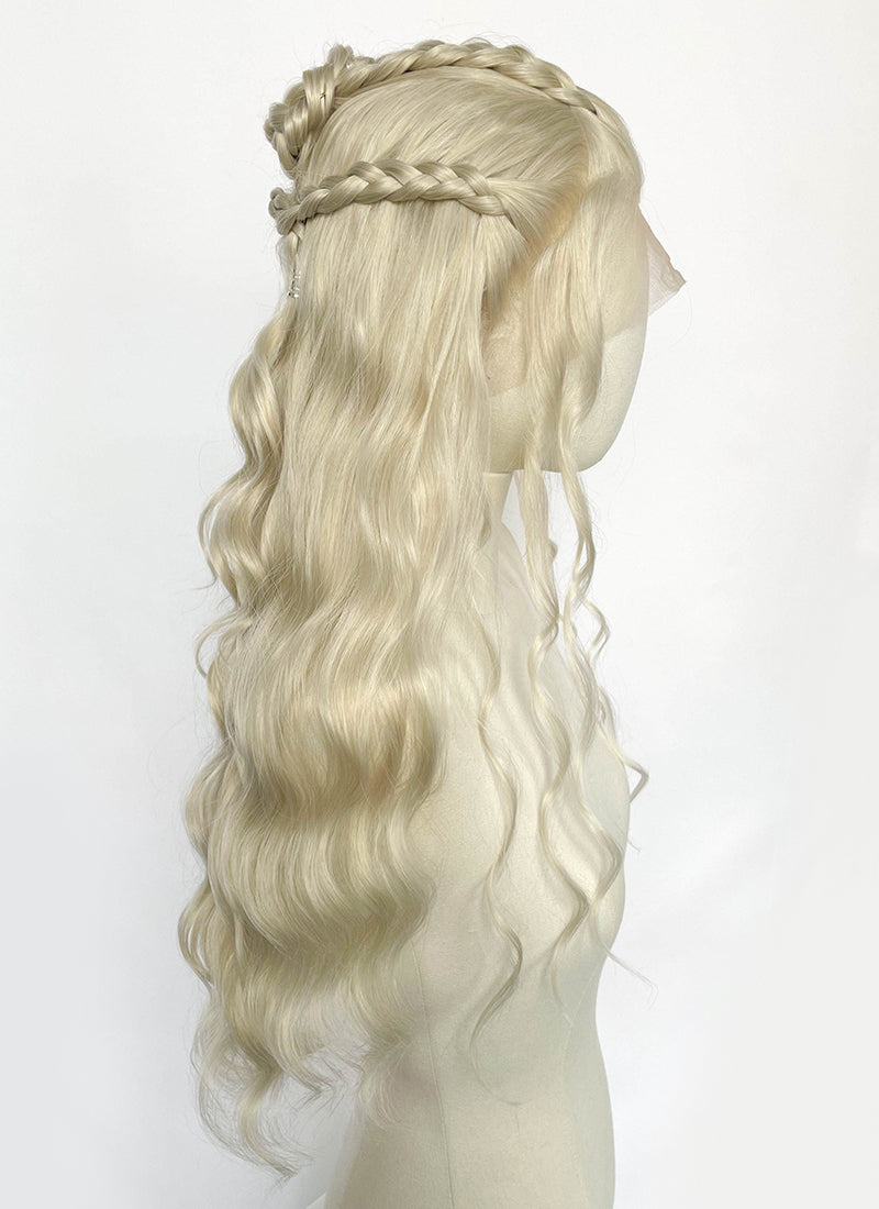 Game of Thrones Daenerys Targaryen Light Ash Blonde Braided Lace Front Synthetic Wig LF2211