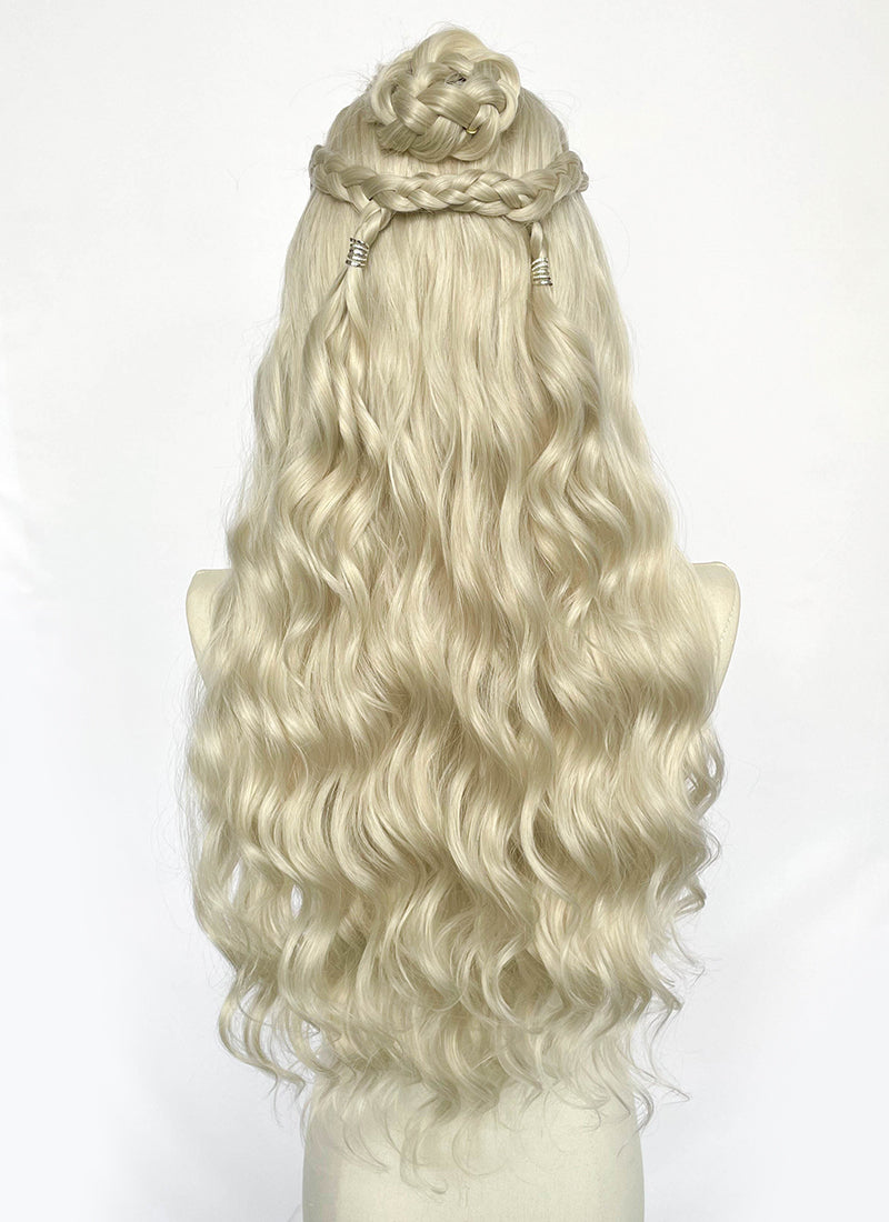 Game of Thrones Daenerys Targaryen Light Ash Blonde Braided Lace Front Synthetic Wig LF2211