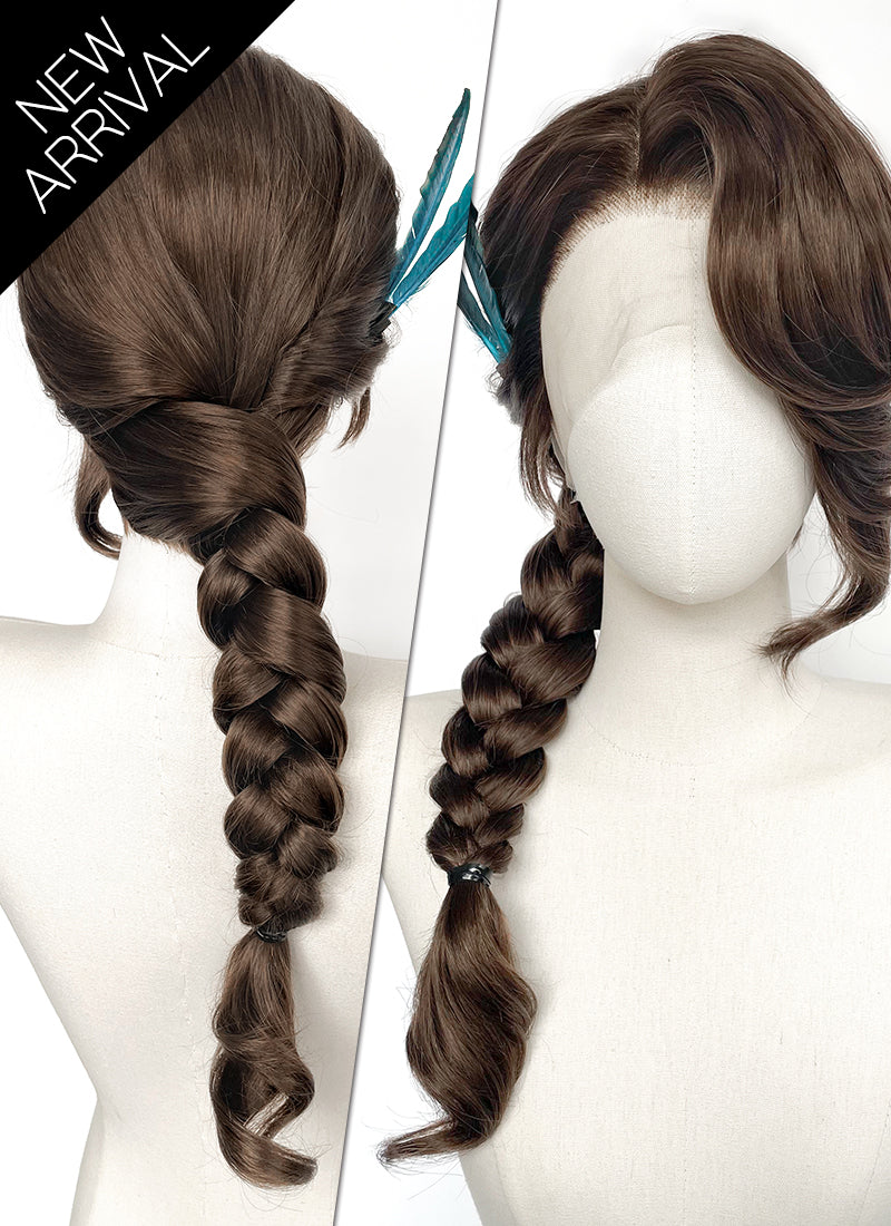 Critical Role The Legend of Vox Machina Season 4 Vex'ahlia Brunette Braided Lace Front Synthetic Wig LF2213