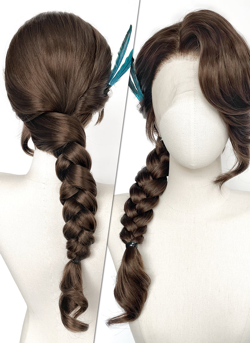 Critical Role The Legend of Vox Machina Season 4 Vex'ahlia Brunette Braided Lace Front Synthetic Wig LF2213