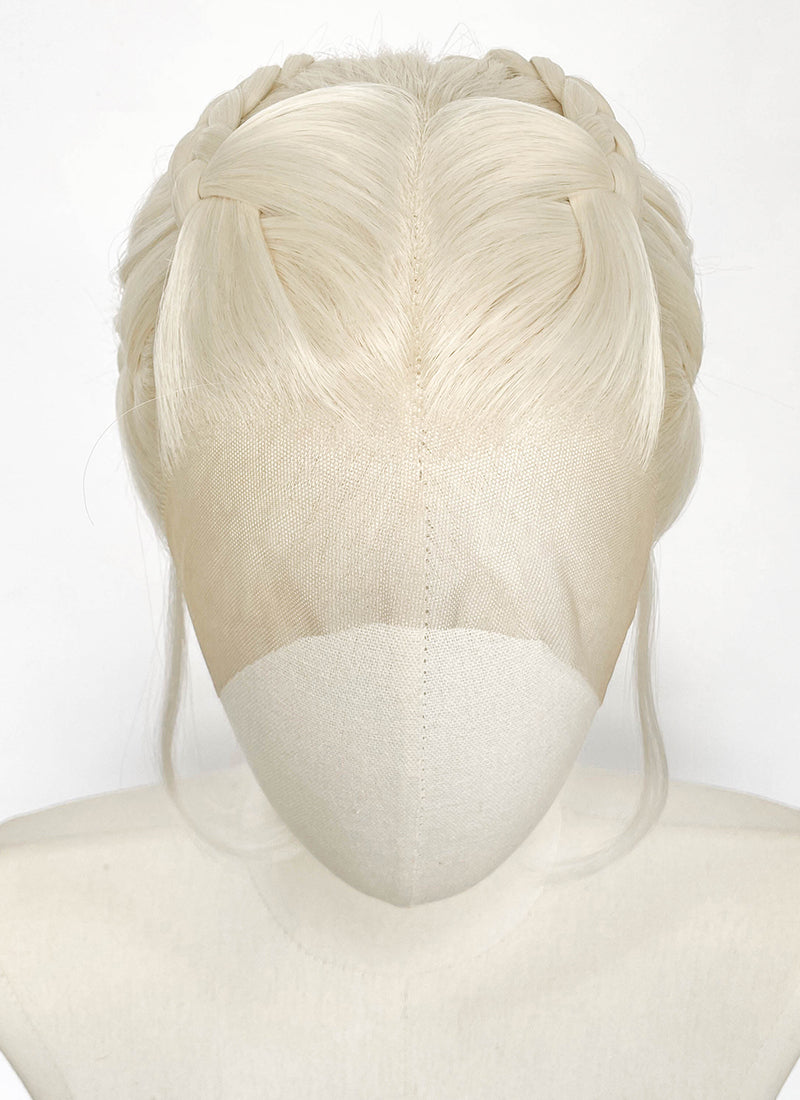 House of the Dragon Rhaenyra Targaryen Platinum Blonde Braided Lace Front Synthetic Wig LF2216