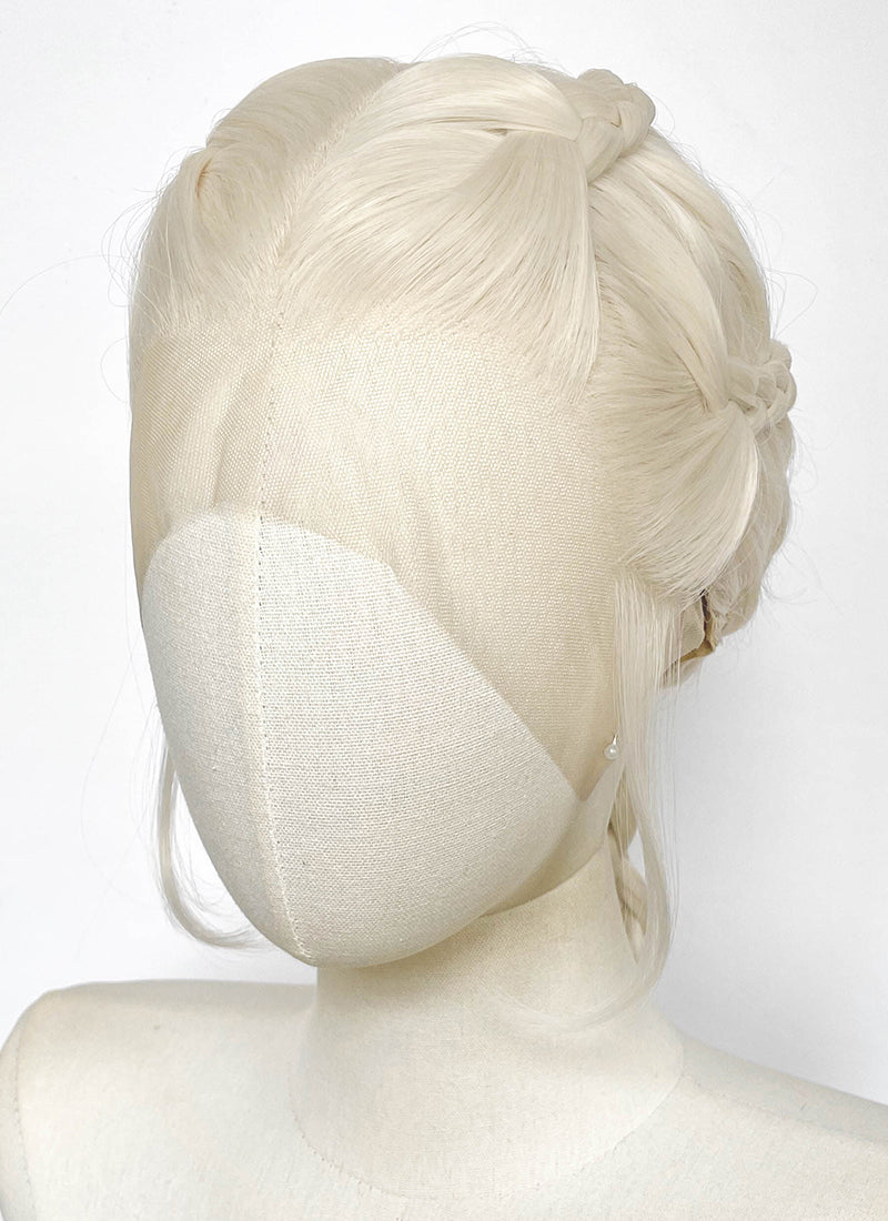 House of the Dragon Rhaenyra Targaryen Platinum Blonde Braided Lace Front Synthetic Wig LF2216