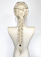 House of the Dragon Rhaenyra Targaryen Platinum Blonde Braided Lace Front Synthetic Wig LF2216