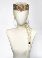 House of the Dragon Rhaenyra Targaryen Platinum Blonde Braided Lace Front Synthetic Wig LF2216