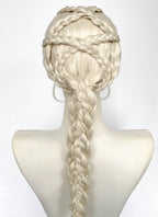 House of the Dragon Rhaenyra Targaryen Platinum Blonde Braided Lace Front Synthetic Wig LF2216