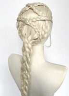 House of the Dragon Rhaenyra Targaryen Platinum Blonde Braided Lace Front Synthetic Wig LF2216