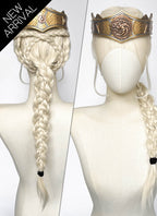 House of the Dragon Rhaenyra Targaryen Platinum Blonde Braided Lace Front Synthetic Wig LF2216