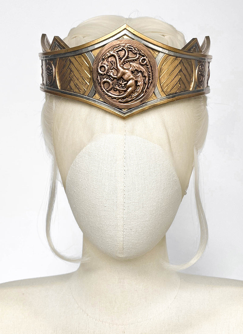 House of the Dragon Rhaenyra Targaryen Platinum Blonde Braided Lace Front Synthetic Wig LF2216