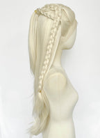 House of the Dragon Rhaenyra Targaryen Platinum Blonde Braided Lace Front Synthetic Wig LF2221
