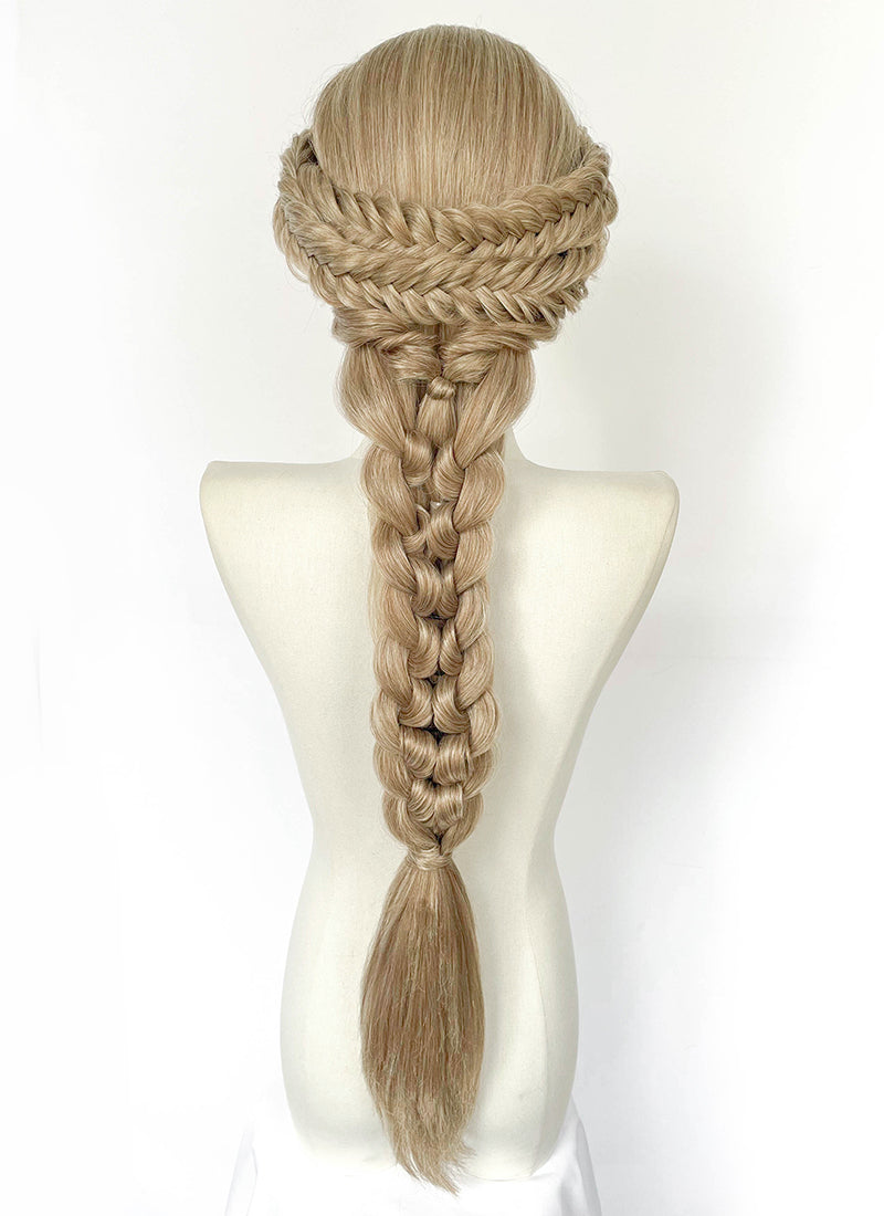 Mixed Blonde Braided Yaki Lace Front Synthetic Wig LF2222