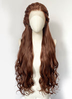Reddish Brown Braided Lace Front Synthetic Wig LF2224