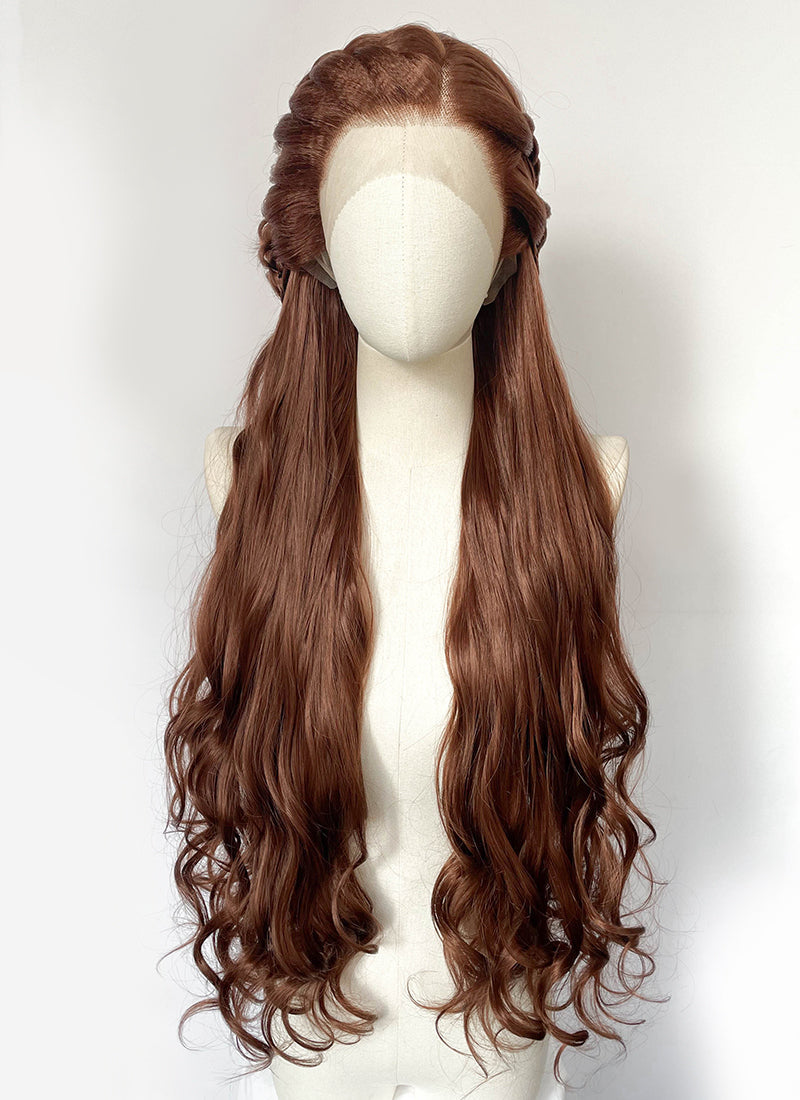 Reddish Brown Braided Lace Front Synthetic Wig LF2224