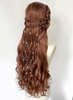 Reddish Brown Braided Lace Front Synthetic Wig LF2224