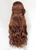 Reddish Brown Braided Lace Front Synthetic Wig LF2224