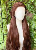 Reddish Brown Braided Lace Front Synthetic Wig LF2224