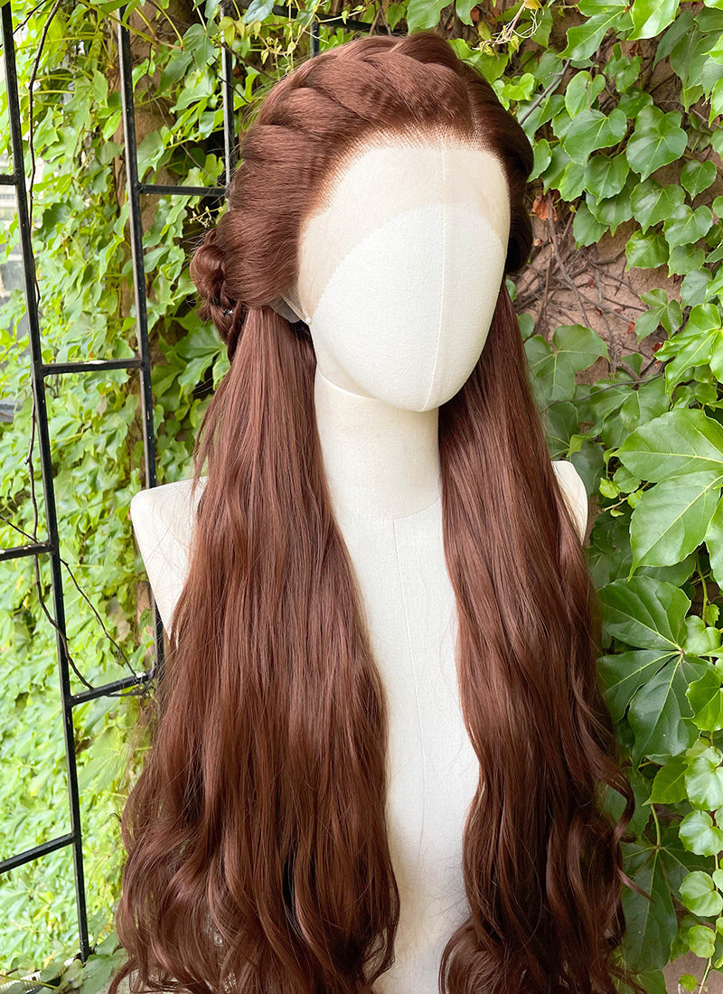 Reddish Brown Braided Lace Front Synthetic Wig LF2224