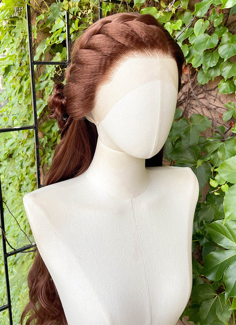 Reddish Brown Braided Lace Front Synthetic Wig LF2224