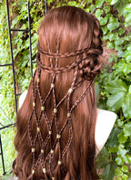 Reddish Brown Braided Lace Front Synthetic Wig LF2224
