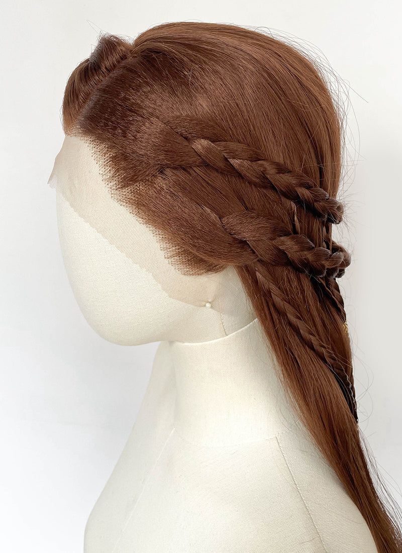 Reddish Brown Braided Lace Front Synthetic Wig LF2224