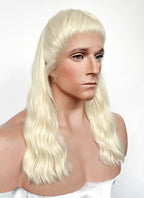 House Of Dragon Daemon Targaryen Platinum Blonde Braided Lace Front Synthetic Men's Wig LF2225