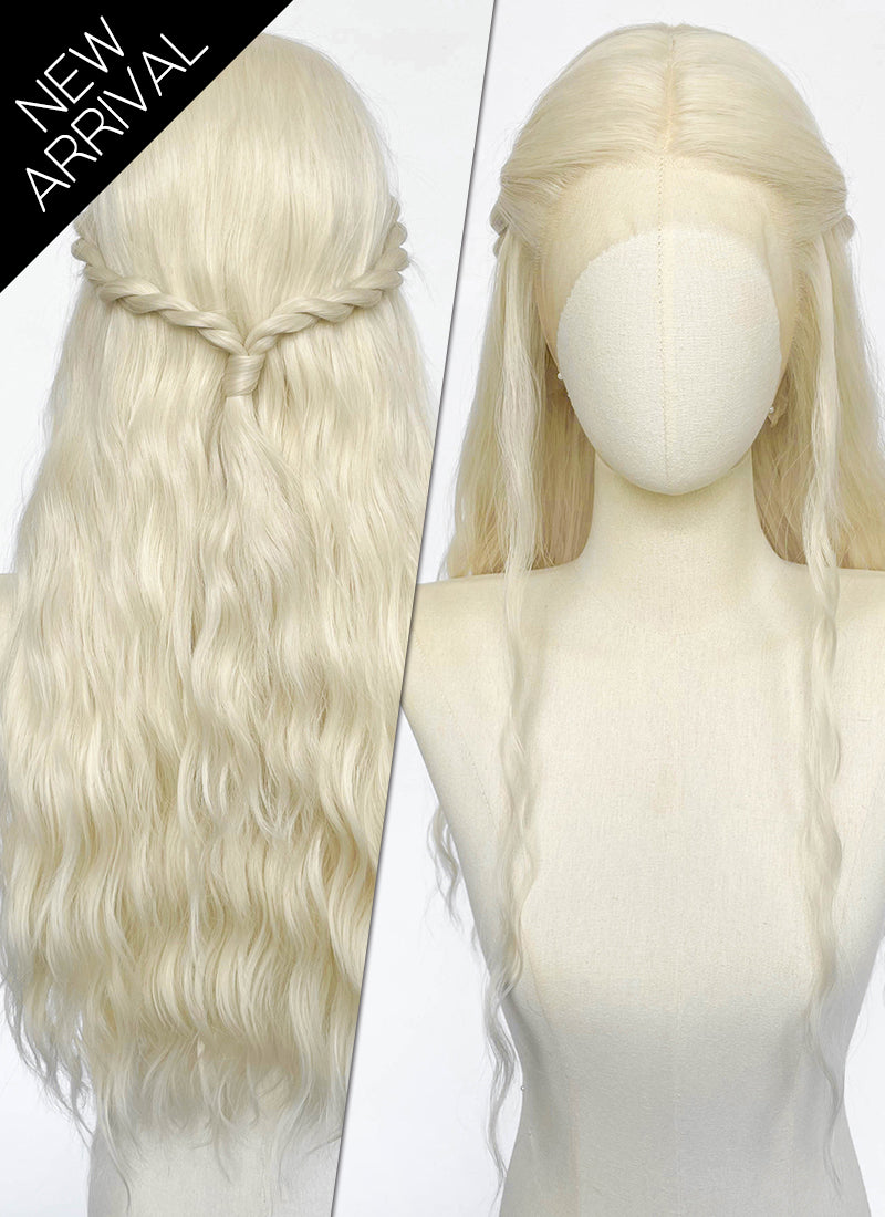 House of the Dragon Helaena Targaryen Platinum Blonde Braided Lace Front Synthetic Wig LF2228