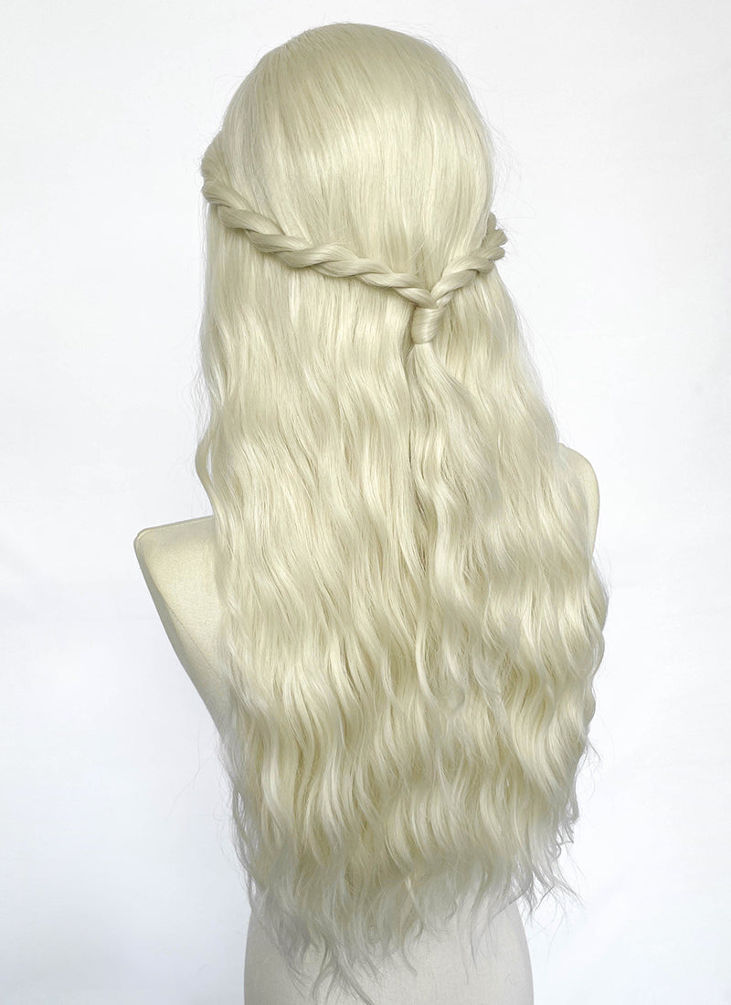 House of the Dragon Helaena Targaryen Platinum Blonde Braided Lace Front Synthetic Wig LF2228