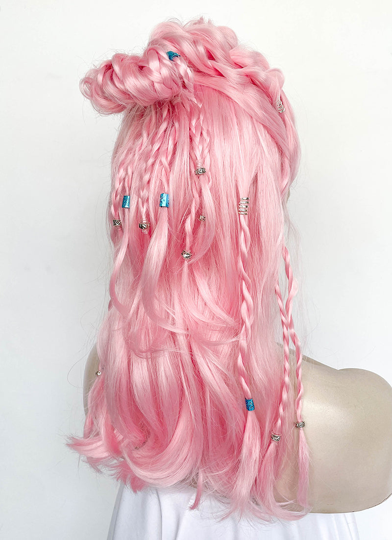 Pastel Pink Braided Lace Front Synthetic Wig LF2511