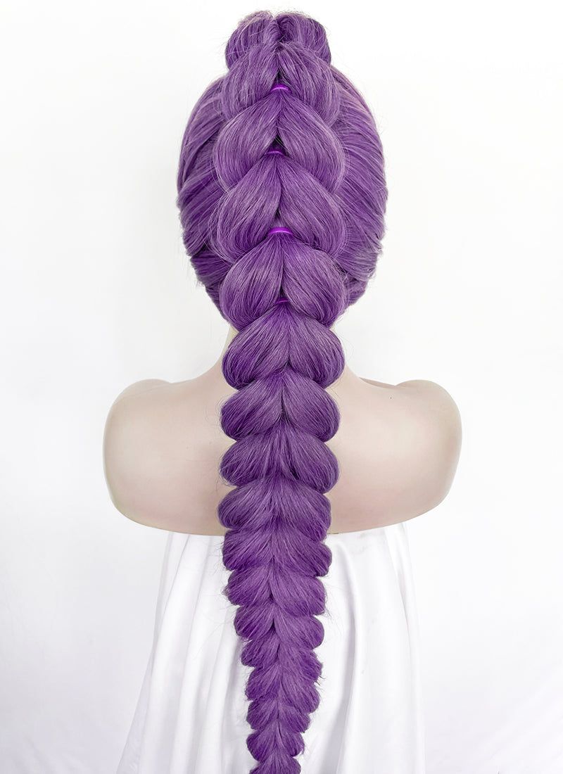 KPop Demon Hunters Rumi Pastel Purple Braided Lace Front Synthetic Wig LF2515