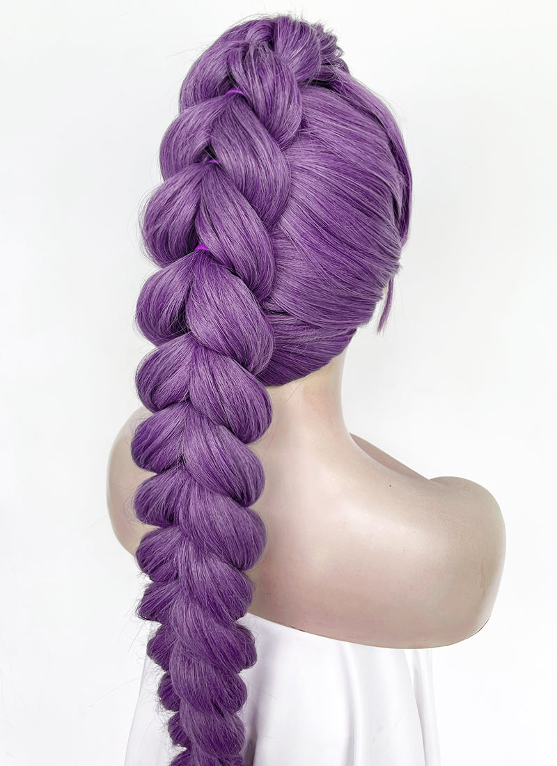 KPop Demon Hunters Rumi Pastel Purple Braided Lace Front Synthetic Wig LF2515