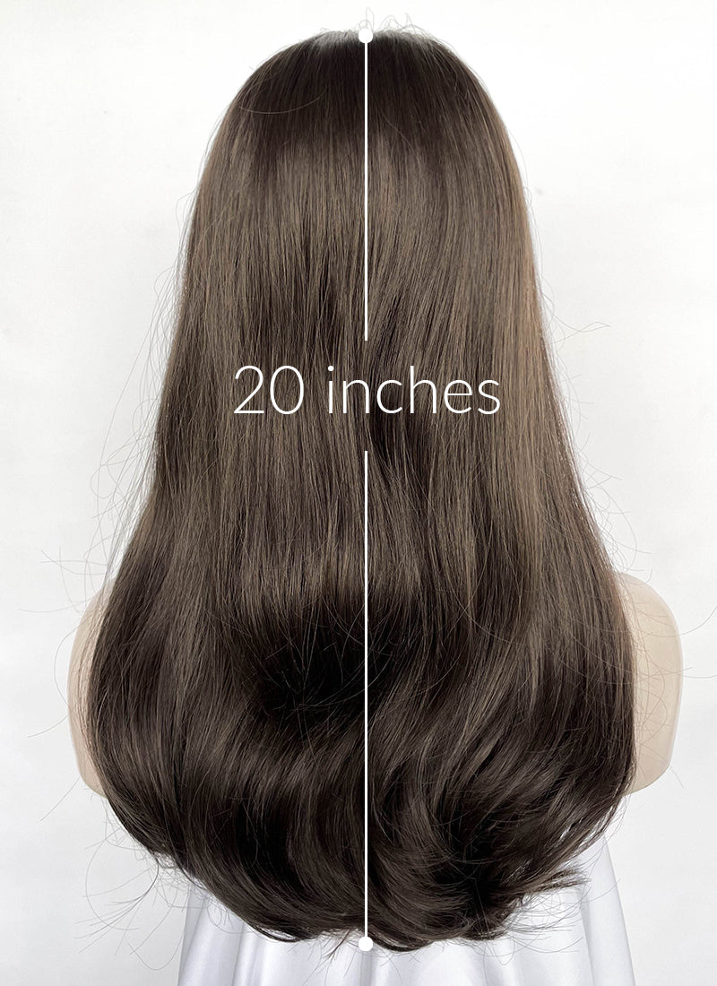 Fallout Lucy Maclean Brown Curtain Bangs Wavy Lace Front Synthetic Wig LF3290A