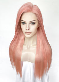 Pink Straight Lace Front Kanekalon Synthetic Hair Wig LF3342