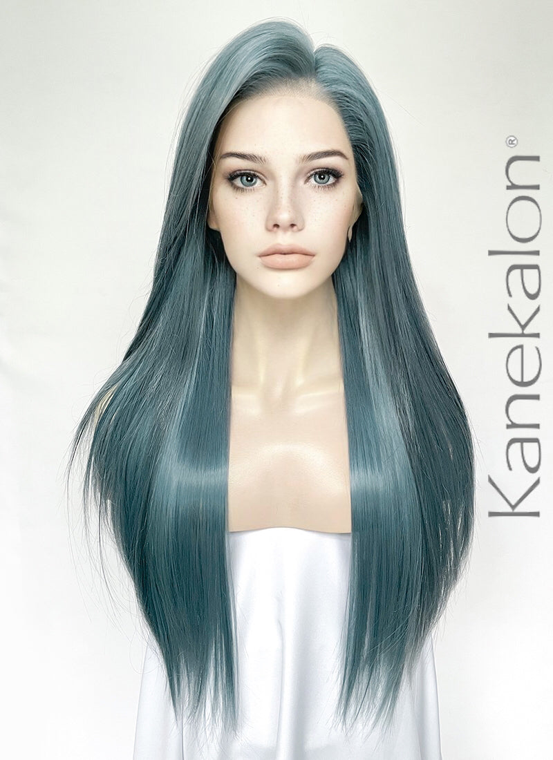 Ash Blue Straight Lace Front Kanekalon Synthetic Hair Wig LF3343