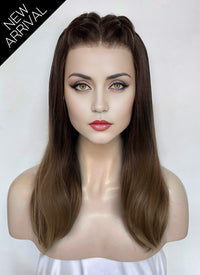 From the World of John Wick: Ballerina Eve Macarro Two Tone Brunette Straight Lace Front Synthetic Wig LF3366