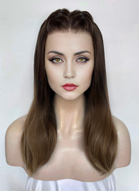 From the World of John Wick: Ballerina Eve Macarro Two Tone Brunette Straight Lace Front Synthetic Wig LF3366