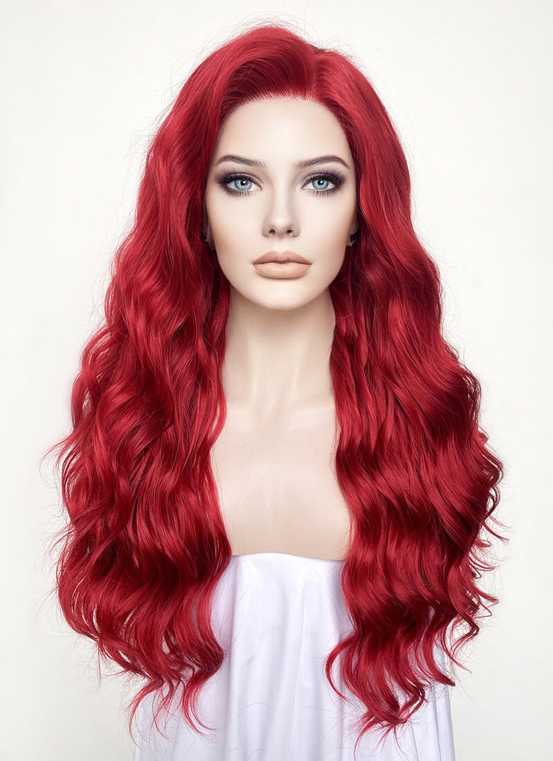 Wavy Red Lace Front Synthetic Wig LF355