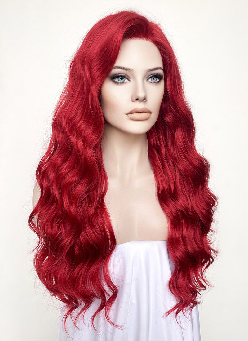 Wavy Red Lace Front Synthetic Wig LF355