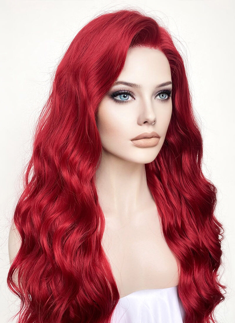 Wavy Red Lace Front Synthetic Wig LF355