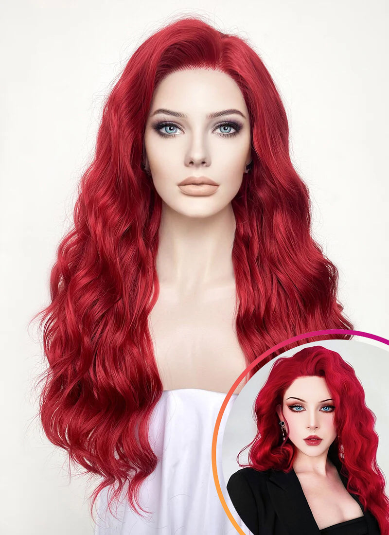 Wavy Red Lace Front Synthetic Wig LF355