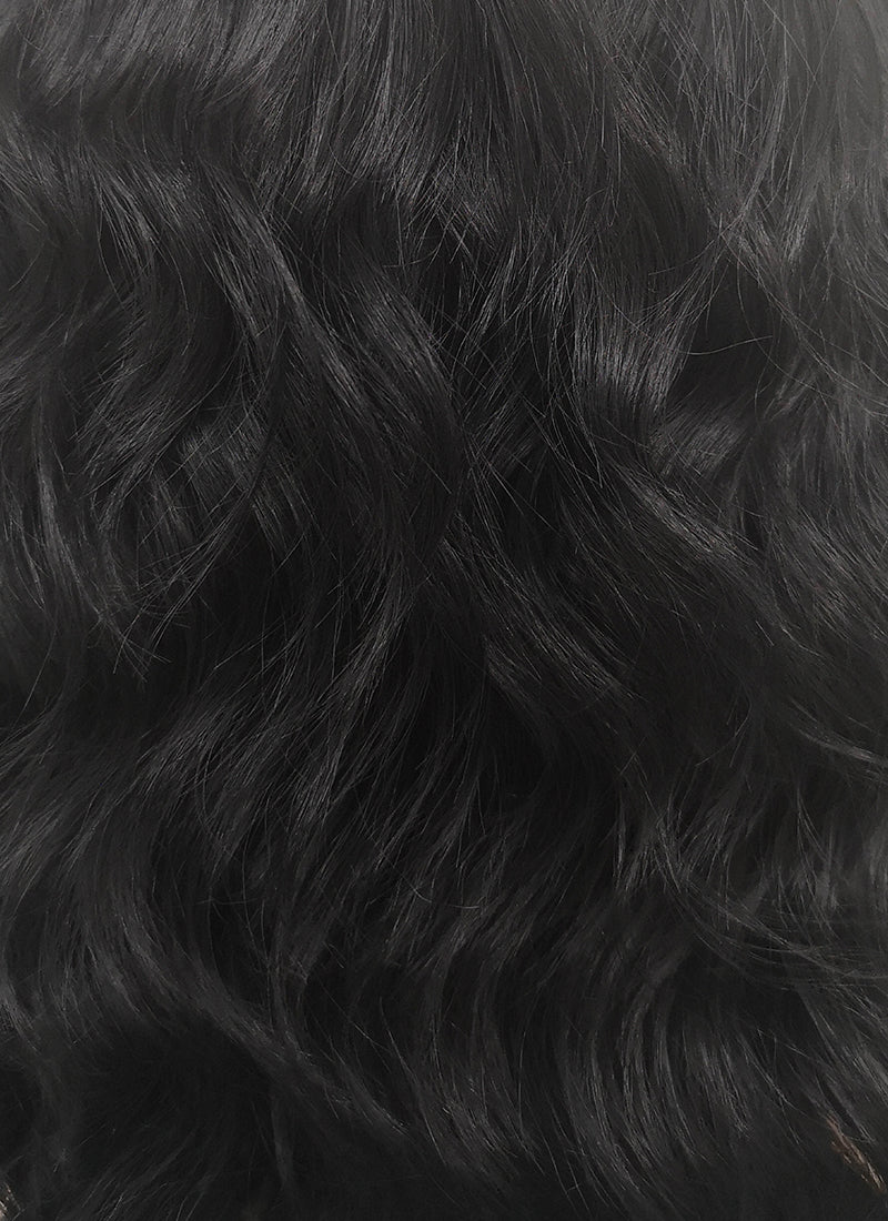 Black Wavy Lace Front Synthetic Wig LF406 - Wig Is Fashion Australia