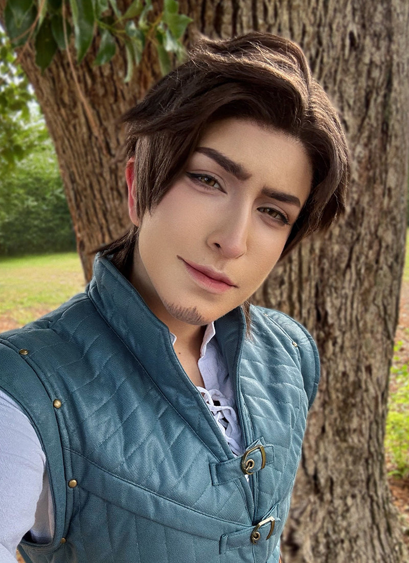 Tangled Flynn Rider Brunette Straight Lace Front Synthetic Men's Wig LF6031