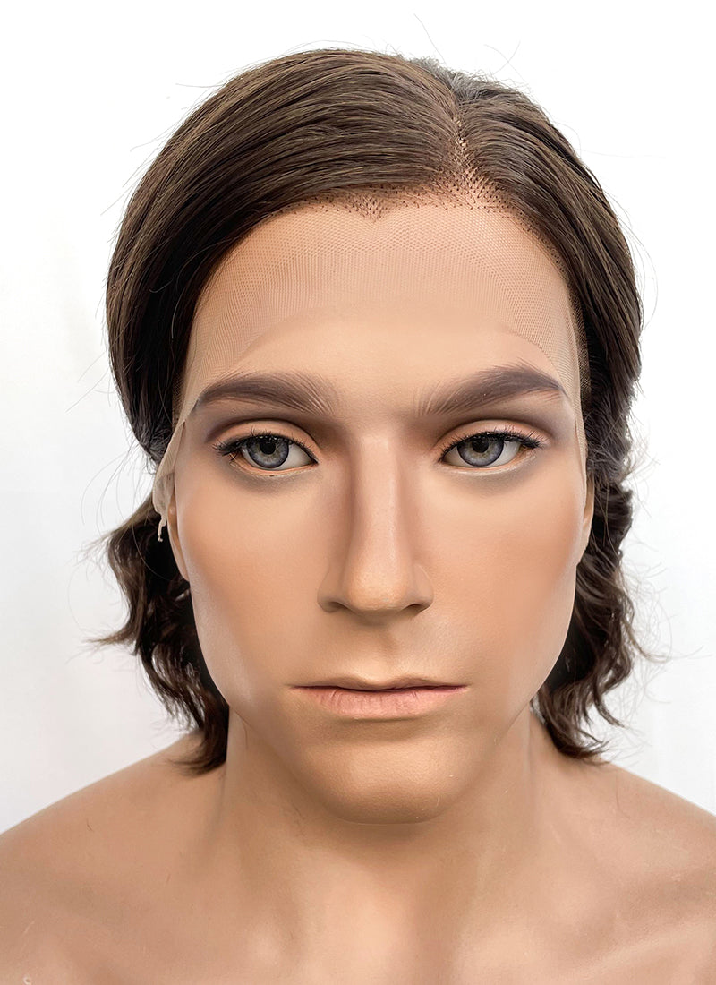 Brunette Wavy Lace Front Synthetic Men's Wig NM023