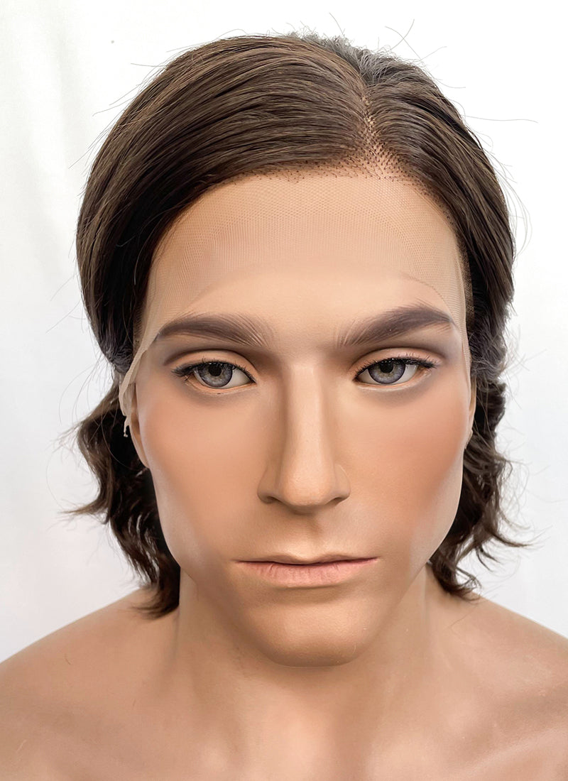 Brunette Wavy Lace Front Synthetic Men's Wig NM023