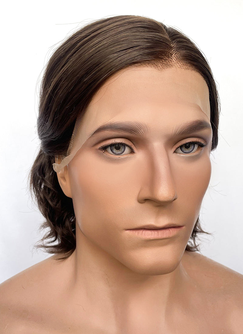 Brunette Wavy Lace Front Synthetic Men's Wig NM023