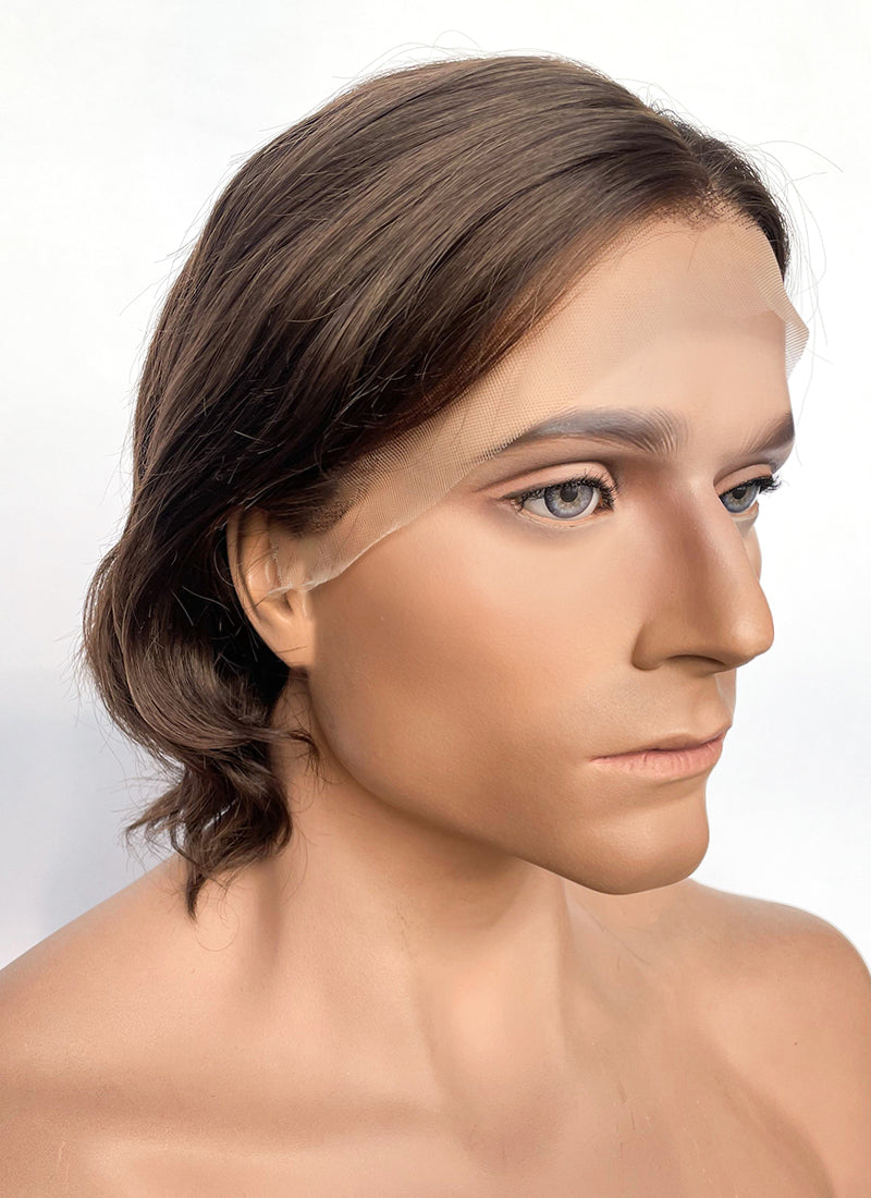 Brunette Wavy Lace Front Synthetic Men's Wig NM023