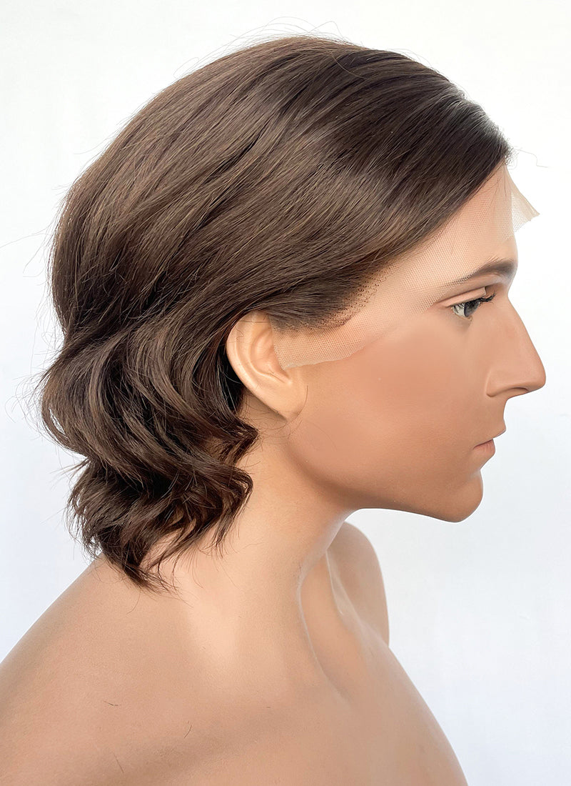 Brunette Wavy Lace Front Synthetic Men's Wig NM023