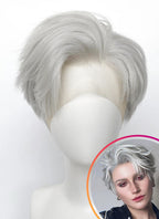 Love and Deepspace Sylus Straight Silver Grey Lace Front Synthetic Men's Wig LF6083